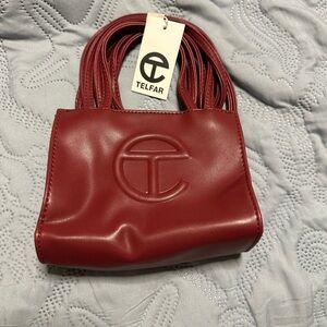 Telfar Red Mini Bag with Glossy Finish